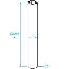 Exhaust Chrome Stack / Straight / Plain End / 7" x 72"